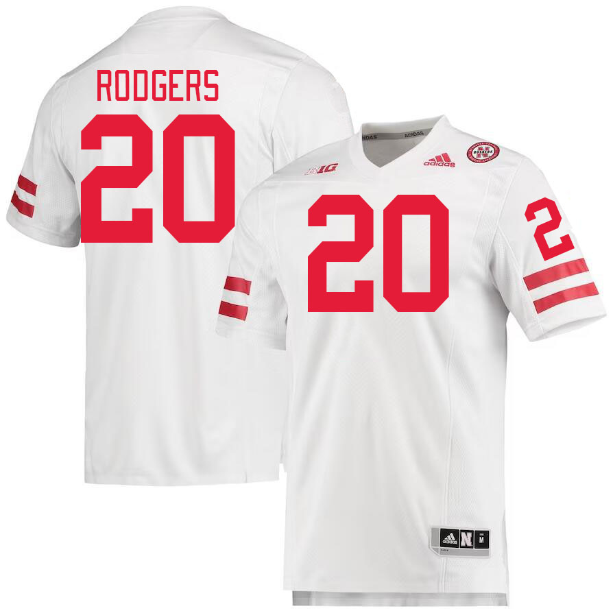 #20 Johnny Rodgers Nebraska Cornhuskers Jerseys Football Stitched-White